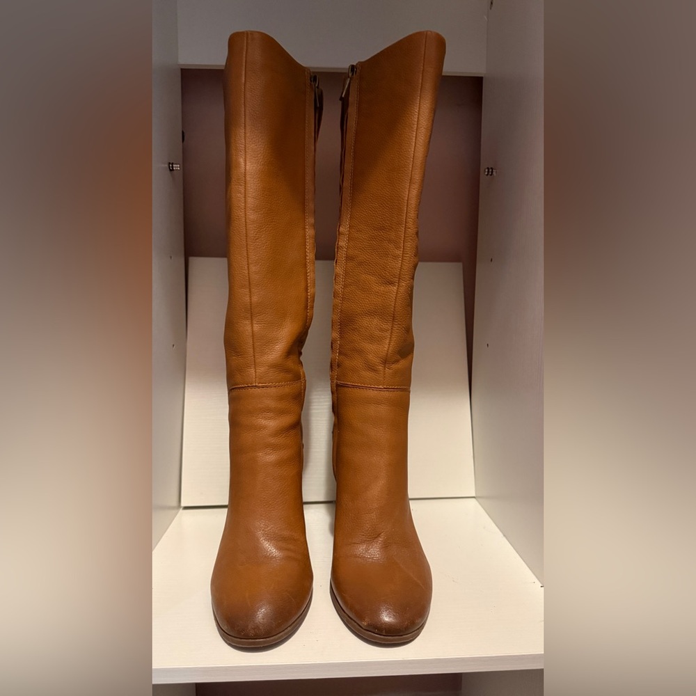 Kenneth Cole Tall Leather Over-the-Knee Boots in Cognac Brown